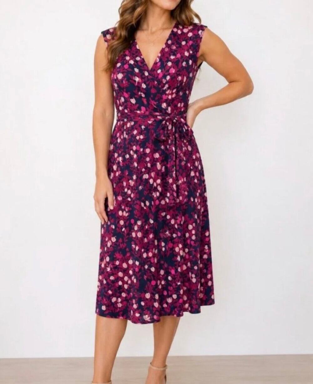 Leota Medium Felicity Sleeveless Ruffle Perfect Wrap Dress Woodberry Bridal Rose